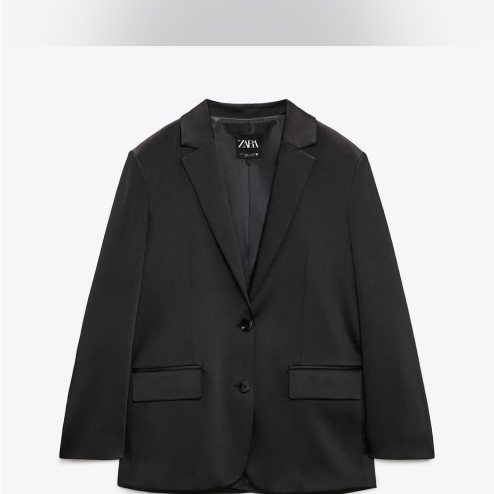 Zara Black Satin Blazer